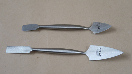 Lot de deux spatules forgées, inox, lame 40 mm & 70 mm